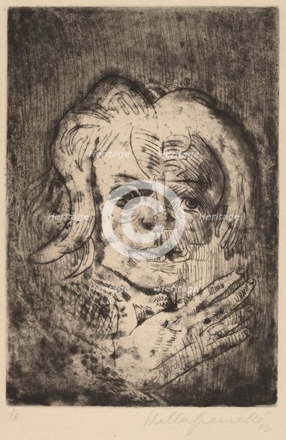 Girl with Hand, 1923. Creator: Walter Gramatté.