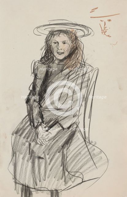 Girl with hat, 1875-1934. Creator: Isaac Lazerus Israels.