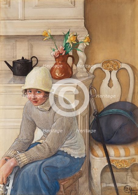 Girl with ice skates, 1917.