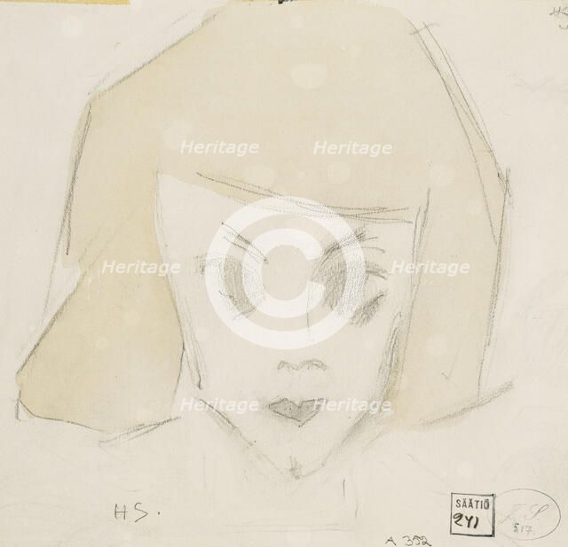 Girl with Large Eyes (Karin), 1928. Creator: Helene Schjerfbeck.