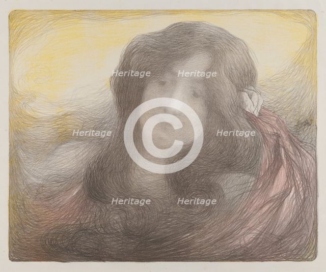 Girl with Long Hair , c. 1898. Creator: Edmond François Aman-Jean (French, 1858-1936).