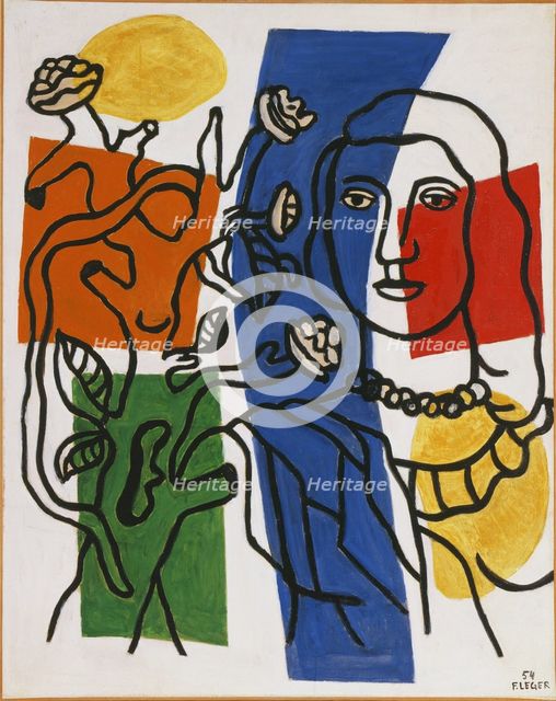 Girl with Plant, 1954. Creator: Fernand Leger.