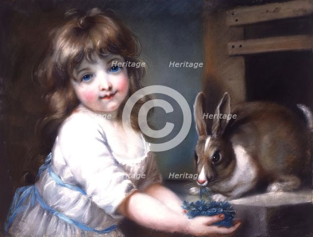 Girl with Rabbit, c. 1900. Creator: Unknown.