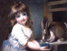 Girl with Rabbit, c. 1900. Creator: Unknown