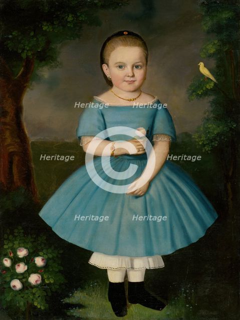 Girl with Rose, 1865. Creator: Karoly Gyurkovics.