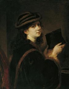 Girl with stereoscope, 1871. Creator: Hans Canon