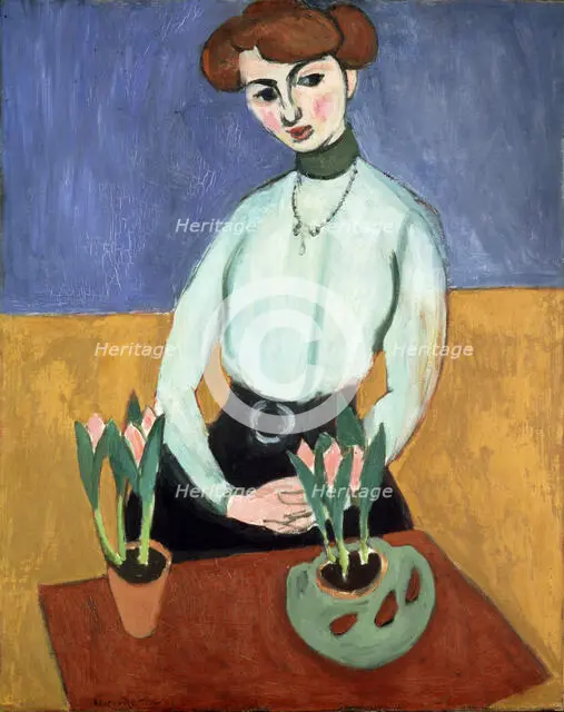'Girl with Tulips (Jeanne Vaderin)', 1910. Creator: Henri Matisse.