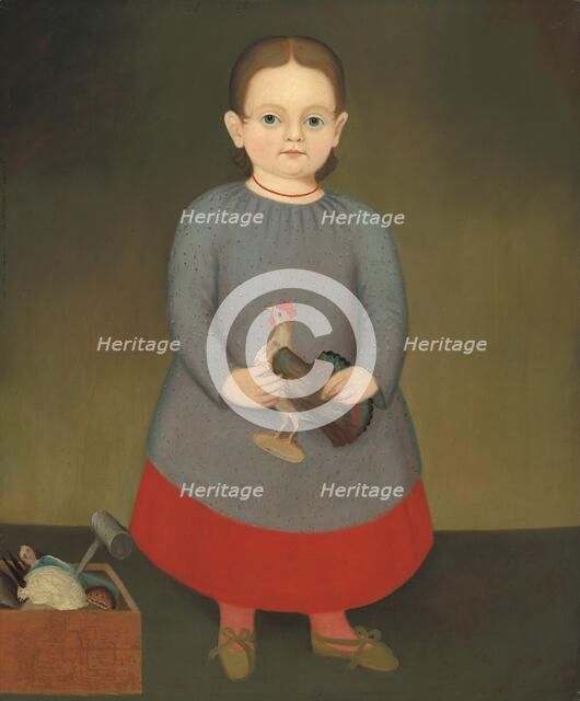 Girl with Toy Rooster, c. 1840. Creator: Unknown.