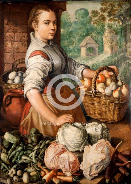 Girl with Vegetables , 1566. Creator: Beuckelaer, Joachim (ca. 1533-1574).
