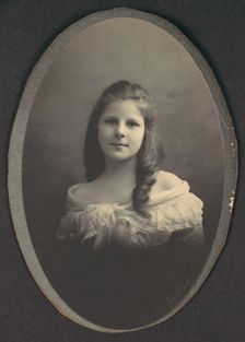 [Girl with White Off-the-Shoulder Dress], 1890s. Creator: Frederick Gutekunst