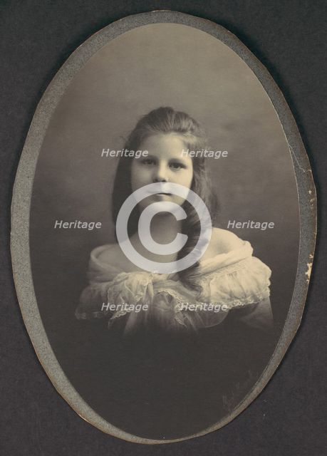 [Girl with White Off-the-Shoulder Dress], 1890s. Creator: Frederick Gutekunst.