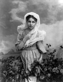 Girl and flowers, c1897. Creator: Minnie Libby