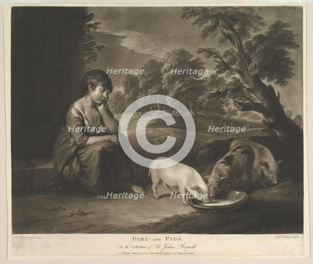 Girl and Pigs, 1783. Creator: Richard Earlom.