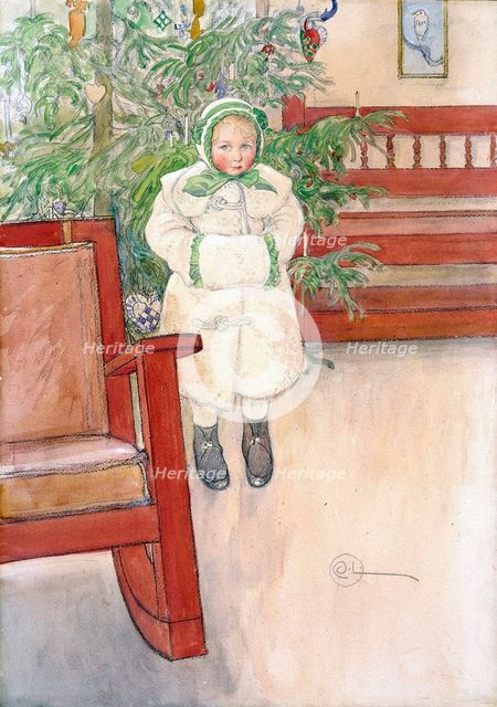 Girl and rocking chair, 1907. Artist: Larsson, Carl (1853-1919)