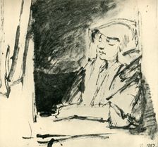 Girl Asleep in a Window c1655, (1943). Creator: Rembrandt Harmensz van Rijn