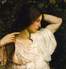 Girl Arranging Her Hair, 1918-1919. Creator: Abbott Handerson Thayer