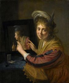 Girl at the Mirror, 1632. Creator: Paulus Moreelse