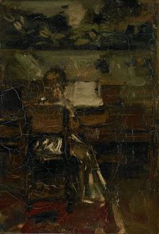 Girl at the piano, c.1889. Creator: Jacob Henricus Maris