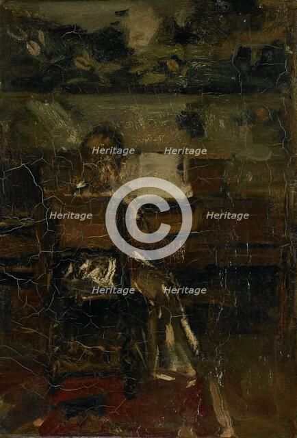 Girl at the piano, c.1889.  Creator: Jacob Henricus Maris.