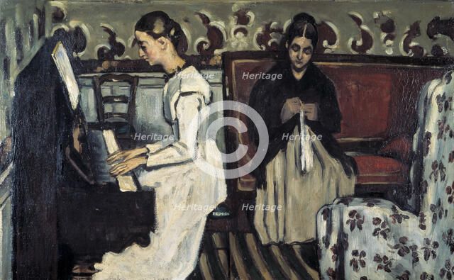 'Girl at the Piano (Overture to Tannhauser)', c1868.  Artist: Paul Cezanne