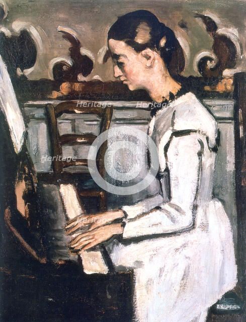 'Girl at the Piano, The Overture to Tannhauser', detail, 1868. Artist: Paul Cezanne