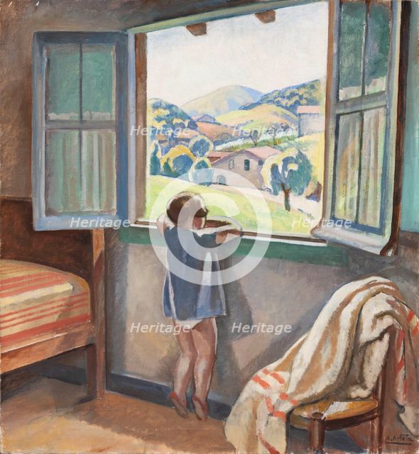 Girl at the Window, c1920. Creator: Arteta, Aurelio (1879-1940).