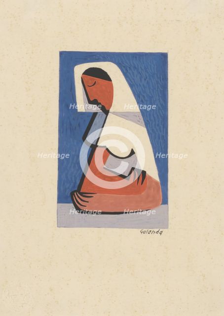 Girl at the table, 1936. Creator: Mikulas Galanda.