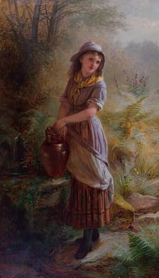 Girl at Well, c1886. Creator: Jane Maria Bowkett