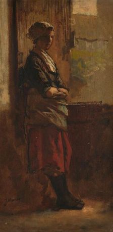 Girl at a doorway, 1870-1899. Creator: Jacob Henricus Maris