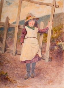 Girl at a Gate, 1887. Creator: Henry Turner Munns