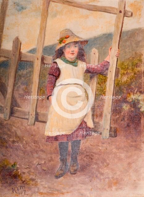 Girl at a Gate, 1887. Creator: Henry Turner Munns.