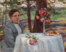 Girl at a Table, 1883. Creator: Il'ya Repin