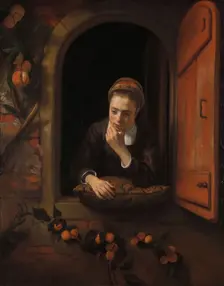 Girl at a Window, known as The Daydreamer 1650-1660. Creator: Nicolaes Maes