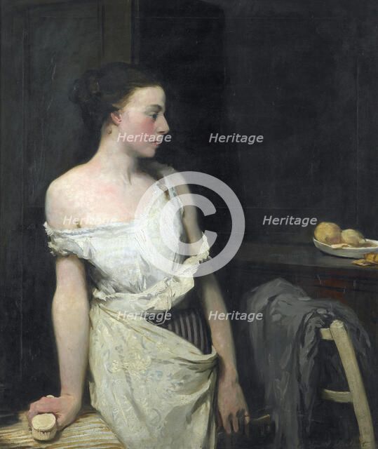 Girl at her toilet,  c1910. Creator: Glyn Warren Philpot.