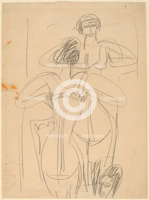 Girl Before a Mirror, 1912/1913. Creator: Ernst Kirchner.