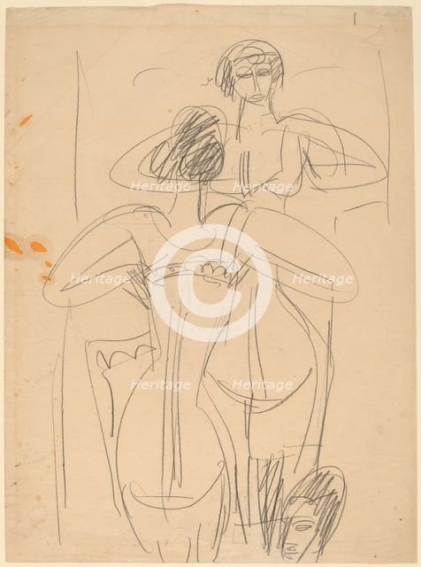 Girl Before a Mirror, 1912/1913. Creator: Ernst Kirchner.