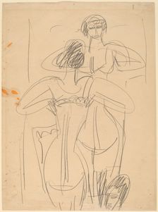 Girl Before a Mirror, 1912/1913. Creator: Ernst Kirchner