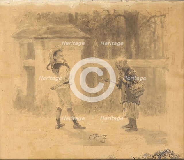 Girl begging, 1889. Artist: Repin, Ilya Yefimovich (1844-1930)
