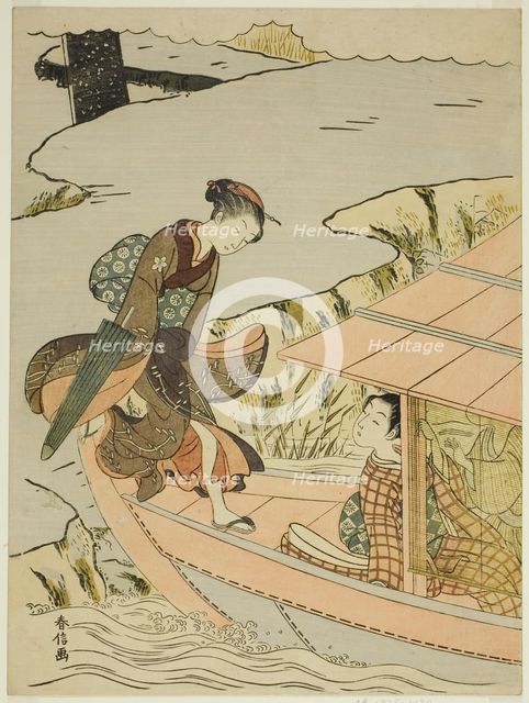 Girl Boarding a Boat, c. 1767/68. Creator: Suzuki Harunobu.