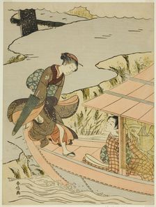 Girl Boarding a Boat, c. 1767/68. Creator: Suzuki Harunobu