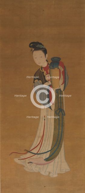 Girl Bringing Jar of Wine, 18th century. Creator: Unknown.