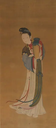 Girl Bringing Jar of Wine, 18th century. Creator: Unknown