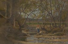 Girl by a brook, 1900-1910. Creator: Ferdinand Katona