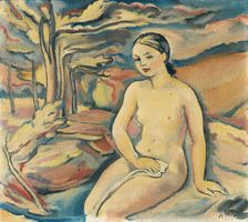 Girl by a Brook, around 1940. Creator: Alois Holub