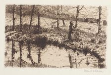 Girl by Pond, about 1883. Creator: Thomas Entriken Hibben