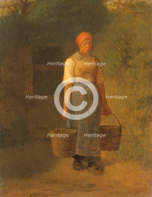 Girl carrying Water, c.1855-1860. Creator: Jean Francois Millet.