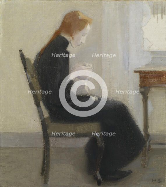 Girl crocheting, 1904.