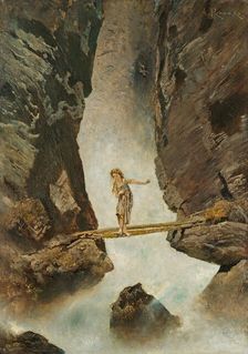 Girl Crossing a Mountain Torrent, 1880-1882