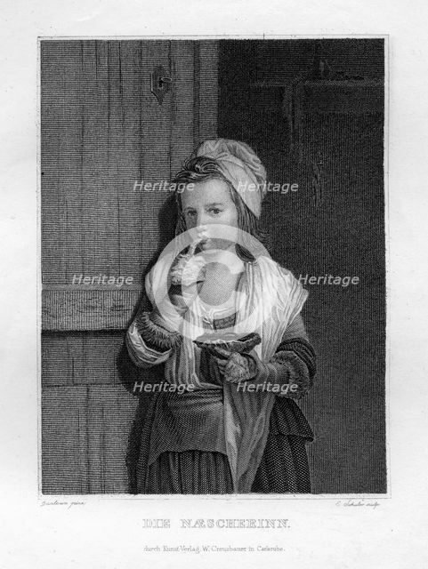 Girl eating, c1833. Creator: Edouard Schuler.