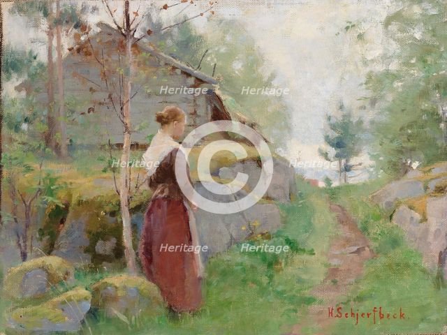 Girl from Barösund, 1885-1890. Creator: Helene Schjerfbeck.